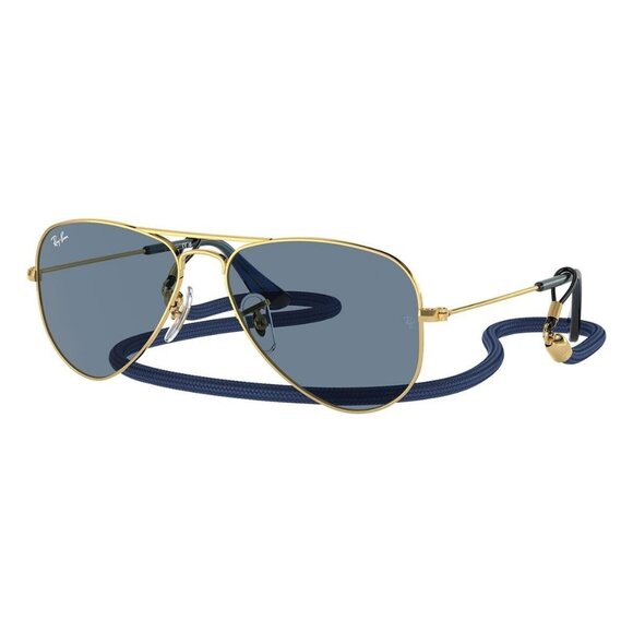 New RAY-BAN Junior Aviator Gold Aviator RJ9506S 223/1U Sunglasses Women - Picture 1 of 6